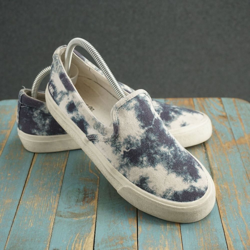 Madewell Shoes Sidewalk Slip On Sneakers Canvas White Blue 8M